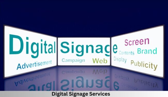 Digital Signage Services for Enhanced Brand Visibility & Customer Engagement High-resolution digital signage services displaying dynamic content in a retail store to enhance customer engagement and brand visibility.