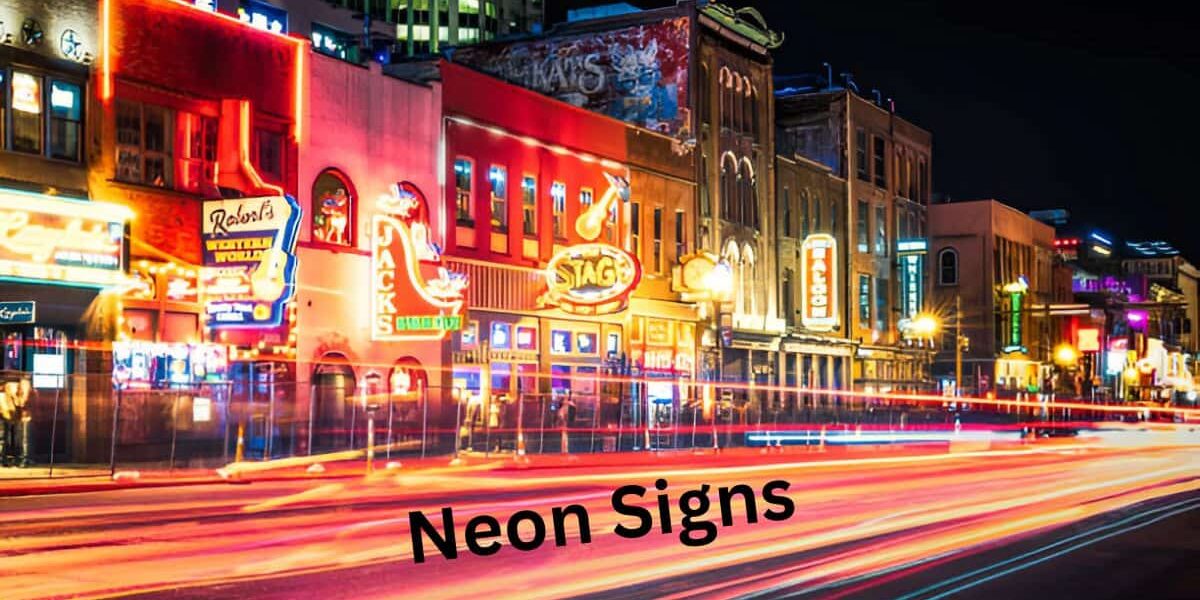 Neon Sign for Small Business Visibility Bright neon business sign with vibrant colors to attract customers.